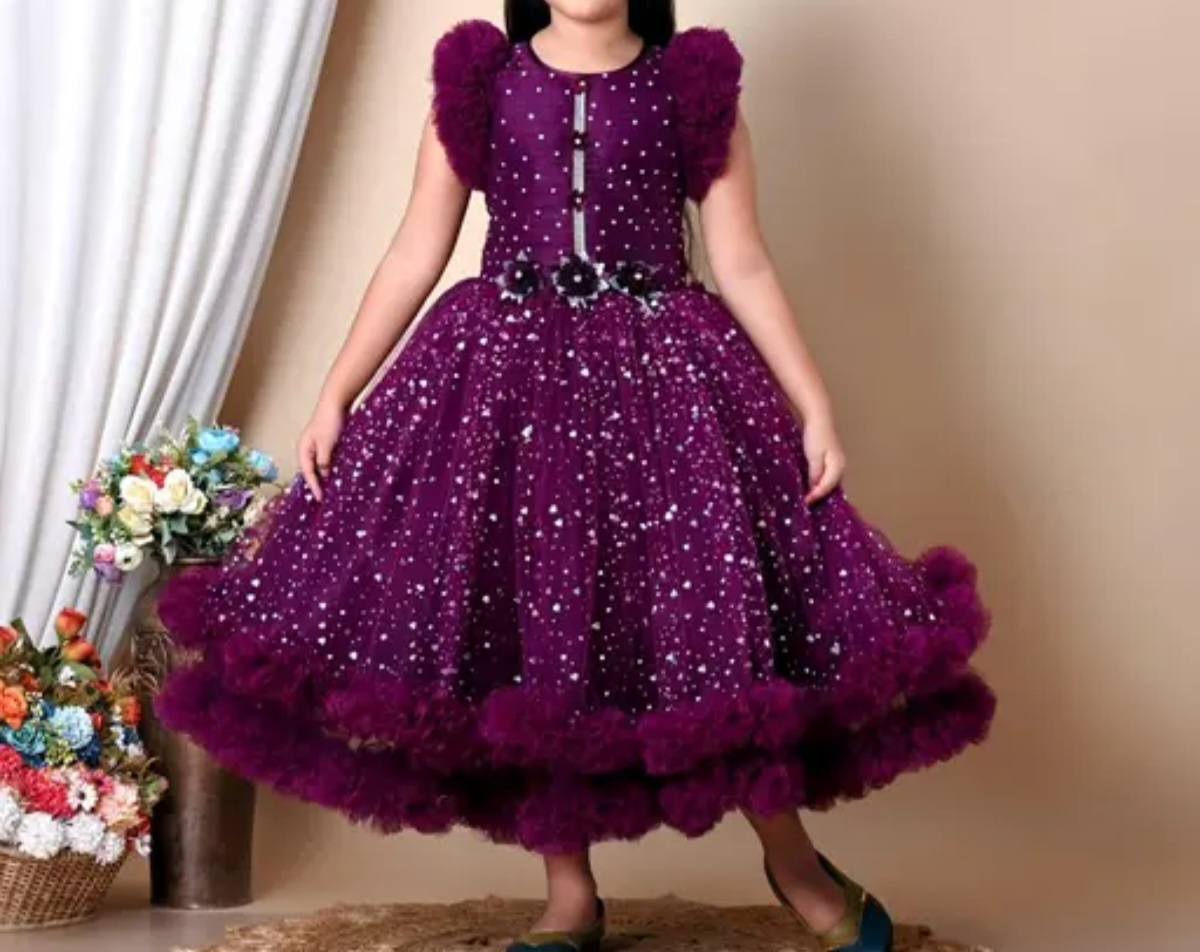 Modern Stylish net party dress for princess