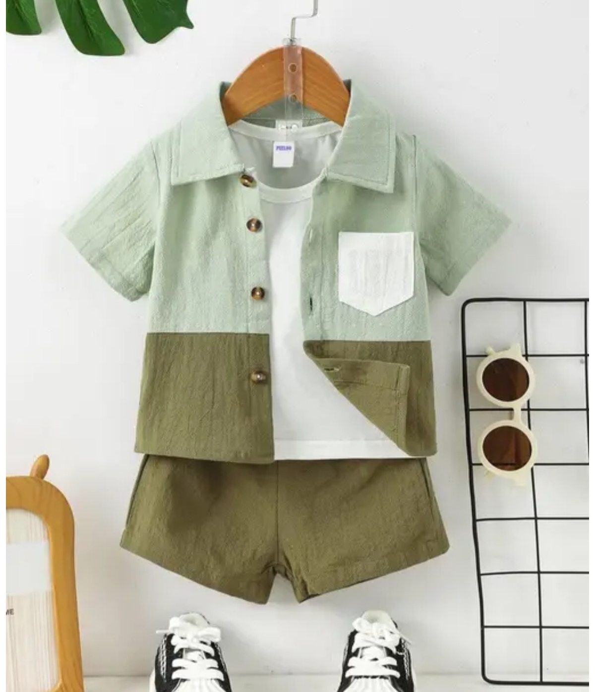 Boys dress kids dress shirt with shorts for baby boy